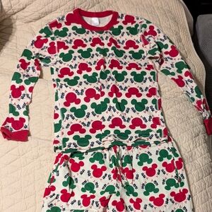 Adult Hannah Anderson Disney Pajama Set - Red and Green Mickey Mouse Pattern